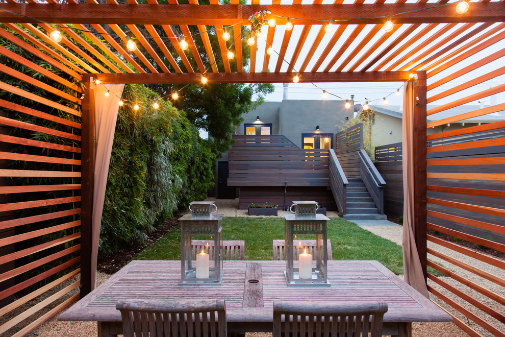 Modern patio in San Francisco with gravel.