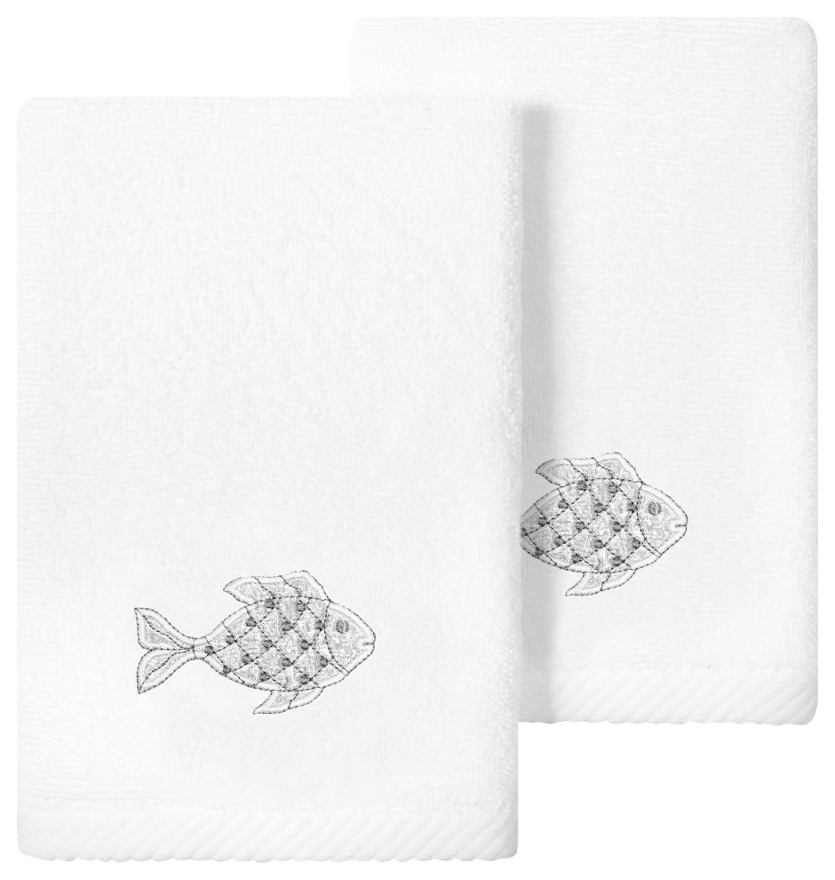Linum Home Textiles 100% Turkish Cotton FIGI 2PC Emb Fingertip Towel Set