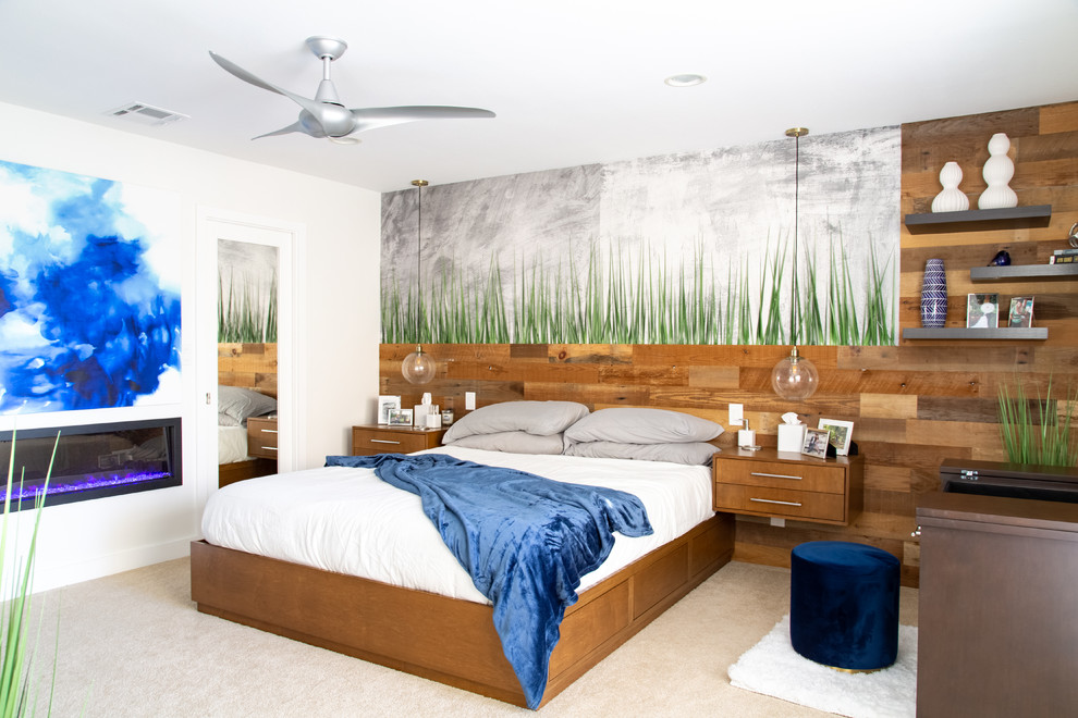 Design ideas for a contemporary bedroom in Orange County.