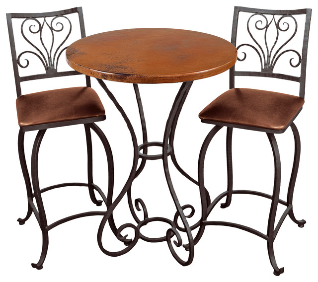 Alexander 40 Bar Table With Round Copper Top Traditional