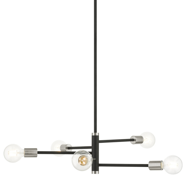 Livex Lighting 45865 Bannister 5 Light 24"W Sputnik Chandelier - Black