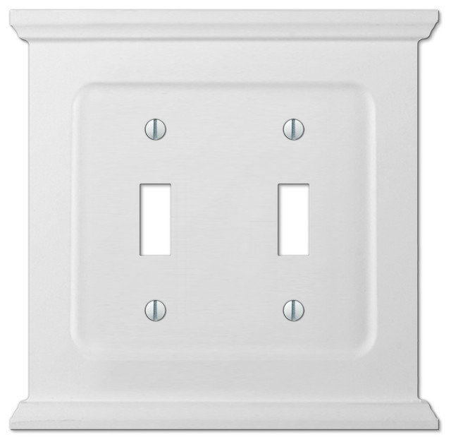 Mantel White Wood 2 Toggle Wall Plate Traditional Switch Plates Mantel White Wood 2 Toggle Wall Plate