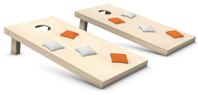 Cornhole Toss Game Set With Bags, Orange and White Bags