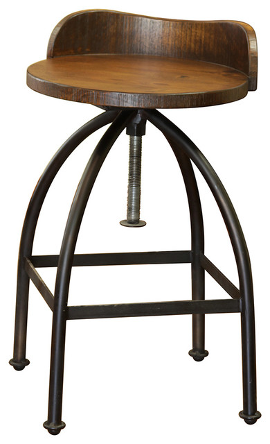 adjustable wooden stool with back