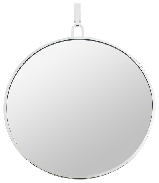 Stopwatch 30" Round Accent Mirror Polished Nickel Transitional