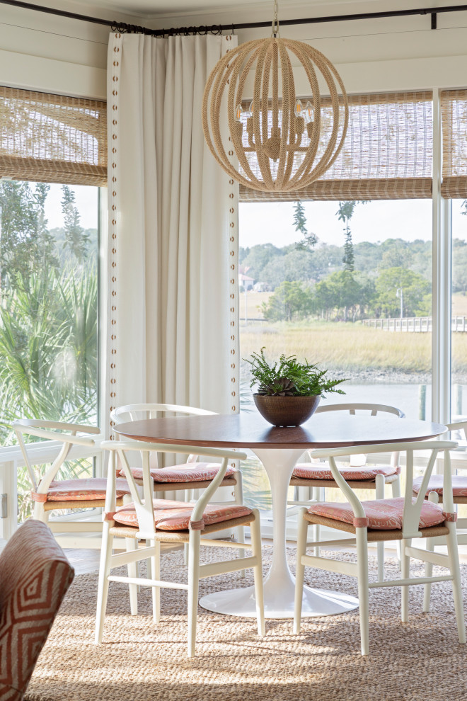 Design ideas for a beach style dining room in Charleston.
