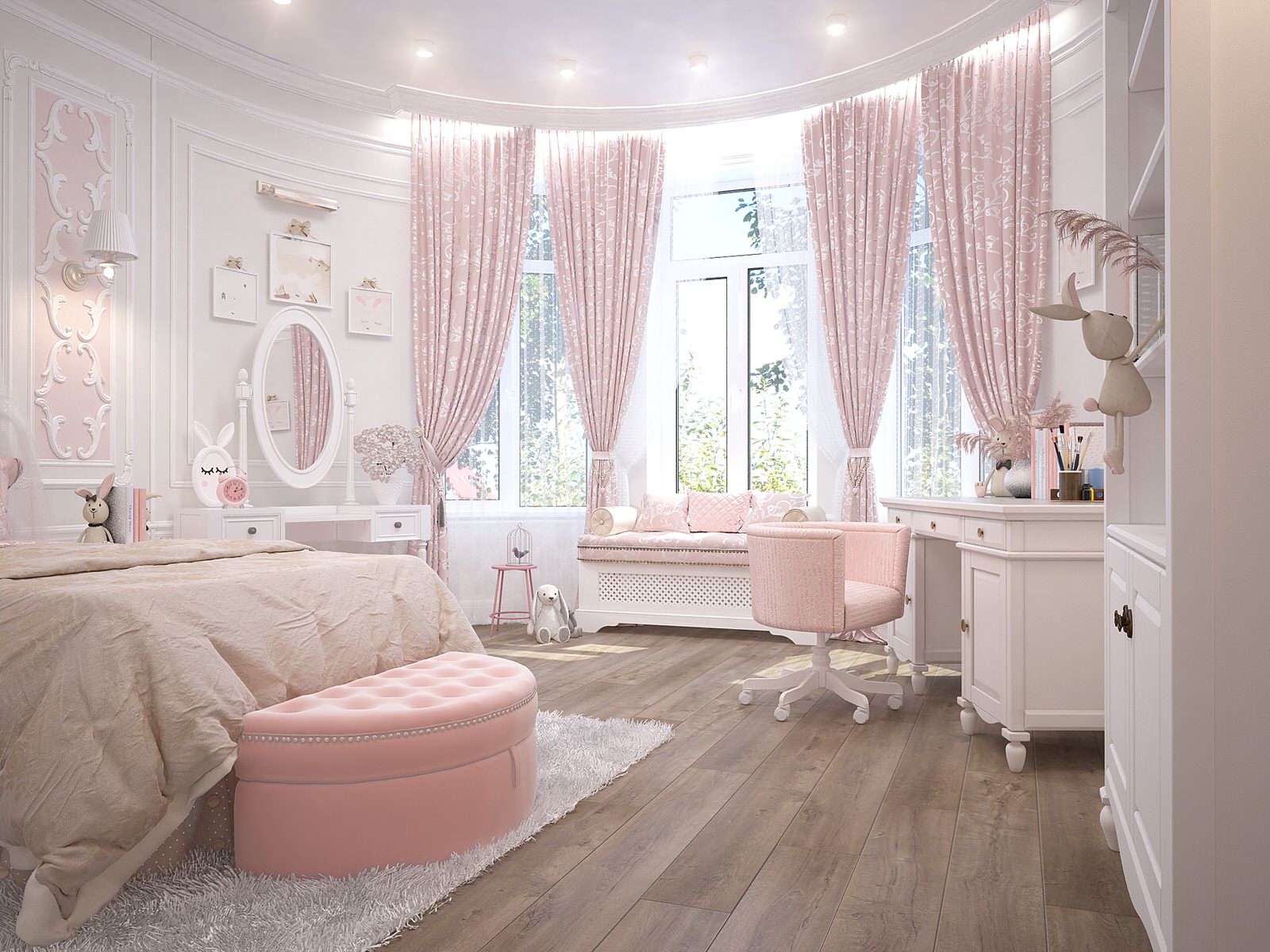 Розовая детская принцессы