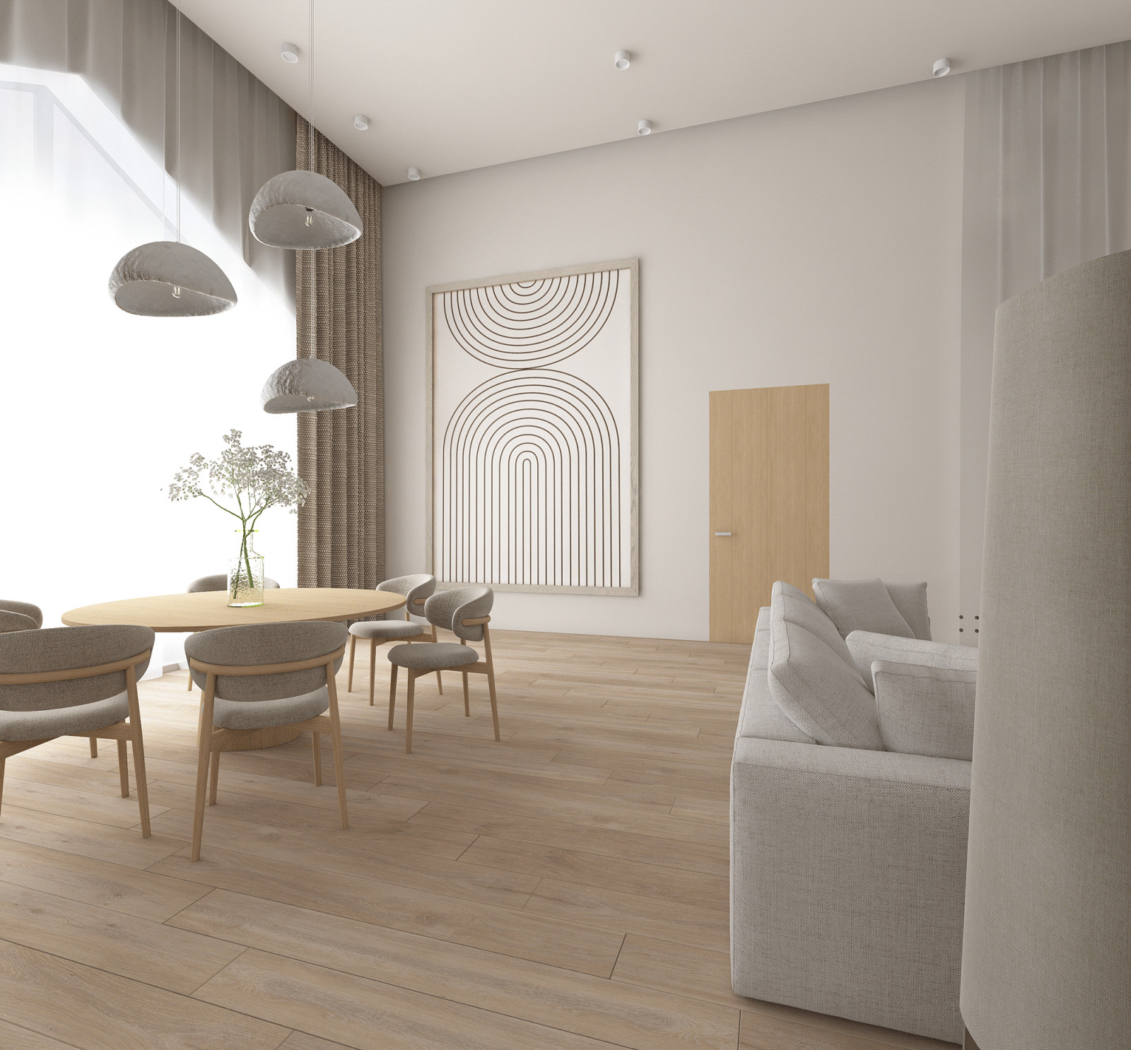 Дизайн-проект кухни-гостиной / с. Булгаково, Уфимский район