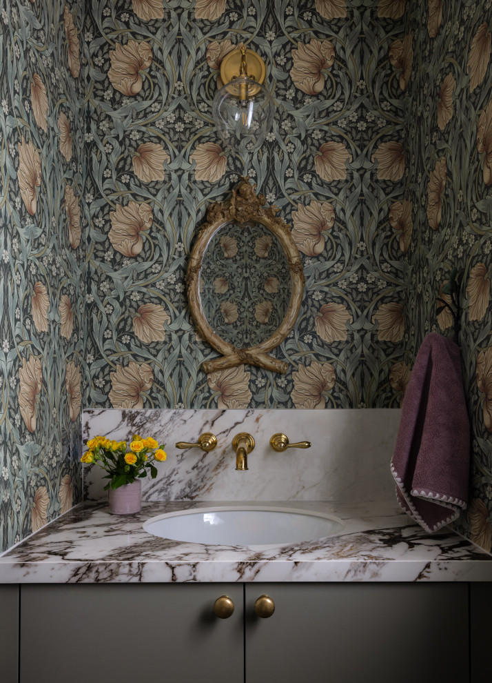 Vintage-Inspired Powder Bath - French Country - Powder Room - Austin ...