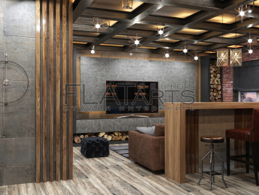 Дизайн таунхауса 140кв.м в стиле лофт