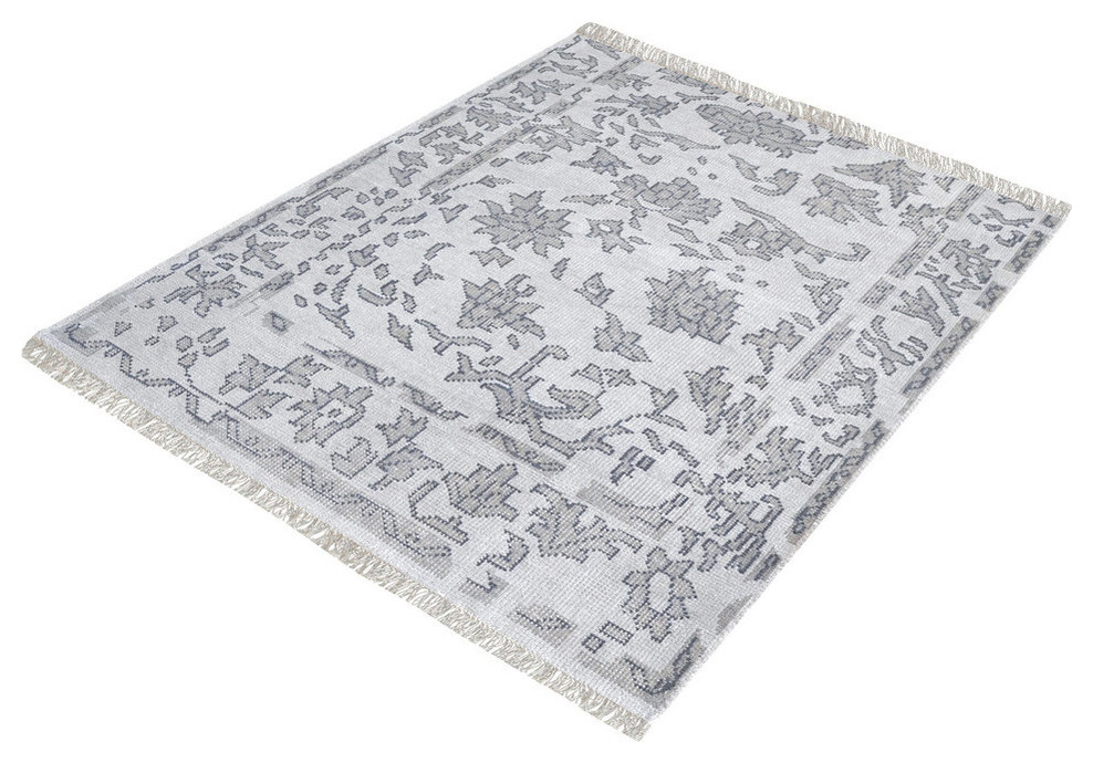 Arappa Handknotted Wool Rug, Gray, 16x16