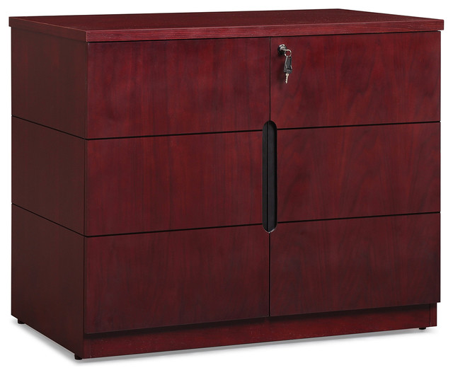 Hayes Modern 2Door Storage Printer Black Oak Transitional Filing by