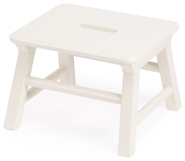 Classic White Step Stool Transitional Ladders And Step Stools by HomeRoots Houzz
