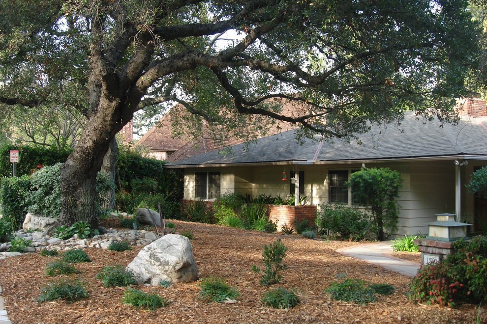 Inspiration for a large contemporary drought-tolerant and partial sun backyard landscaping in Los Angeles.