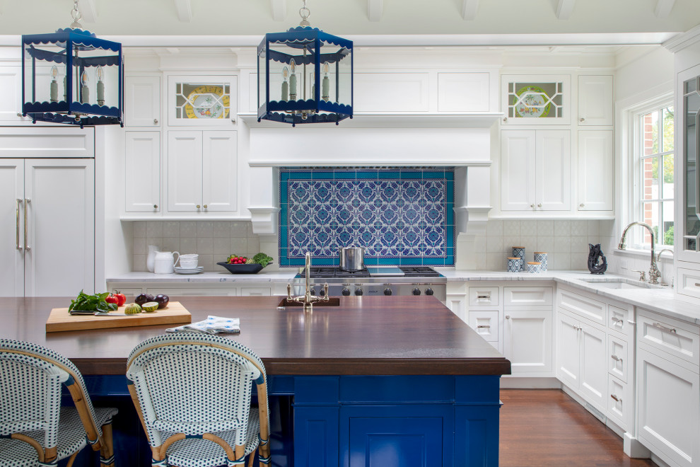 Transitional kitchen photo in Boston