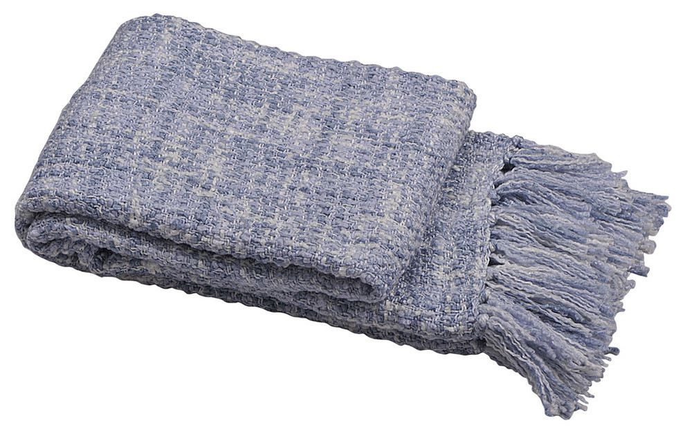 Jumbo Naga Knitted Throw Blanket, Ashley Blue, 60"x80"