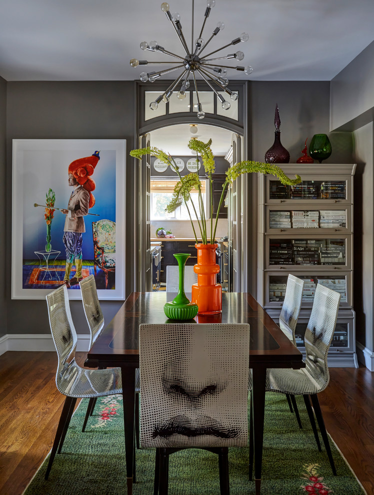 Inspiration for an eclectic dining room remodel in Chicago