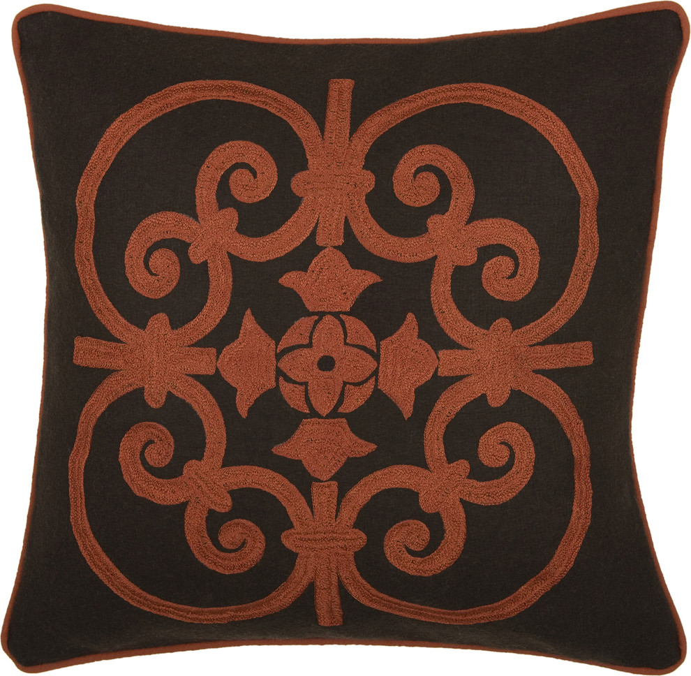 Elegant Pillow, Rust, 18"x18"