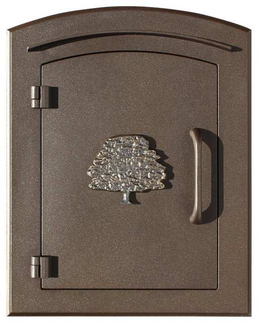 NonLocking Column Mount Mailbox With "Decorative Oak Tree Logo