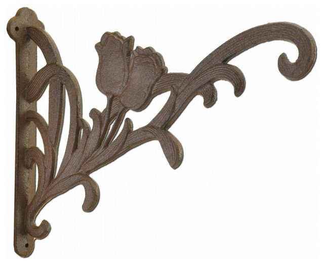 Decorative Tulip Flowers Cast Iron Plant Hanger Hook Large 12 75