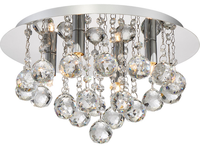 Madrid Clear Crystal Ceiling Lamp With Polished Chrome Finish Madrid Clear Crystal Ceiling Lamp With Polished Chrome Finish