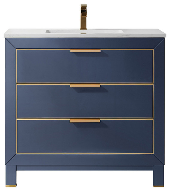 Jackson Royal Blue Bathroom Vanity Set Transitional Bathroom