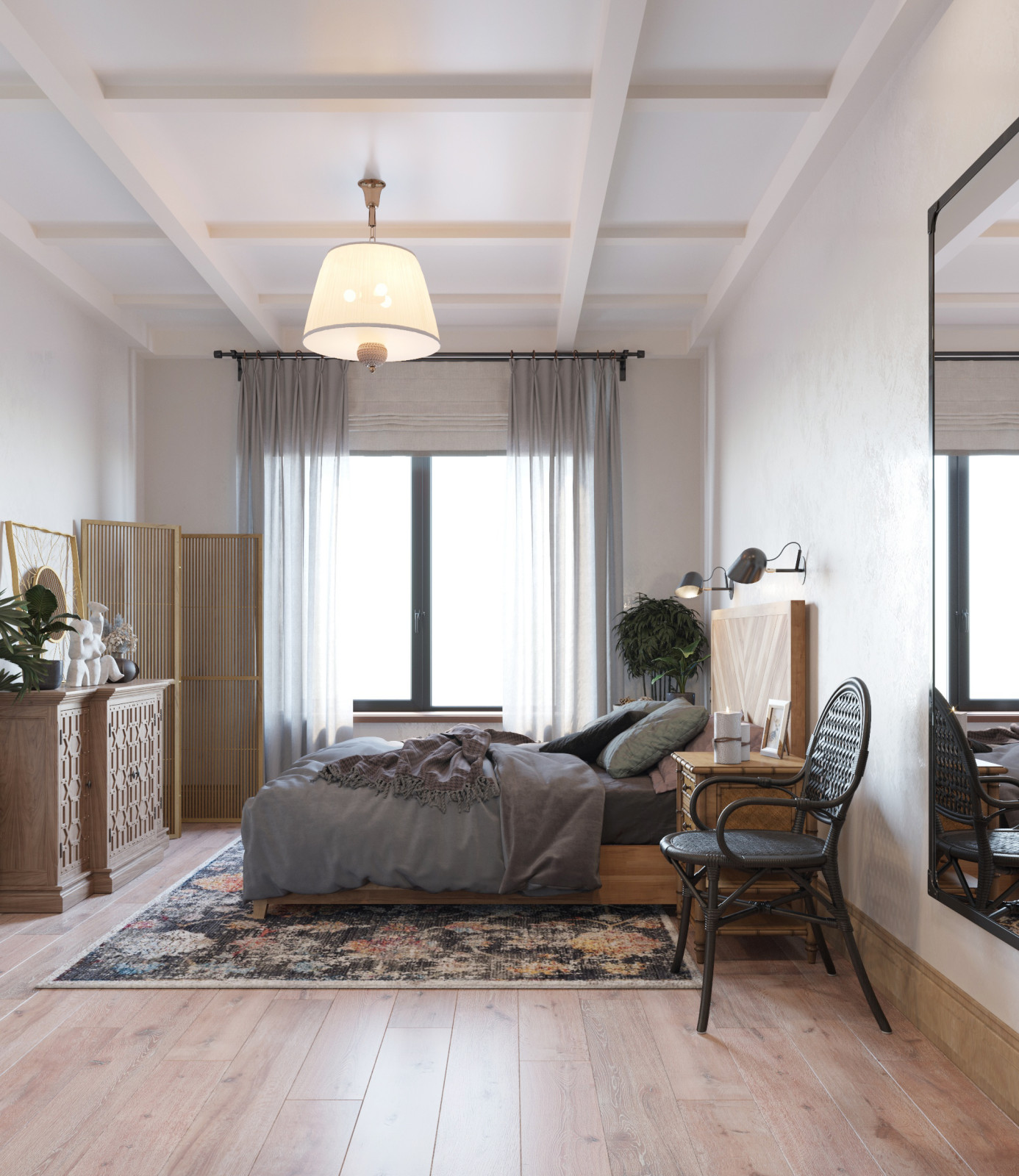 Квартира с этническими мотивами.