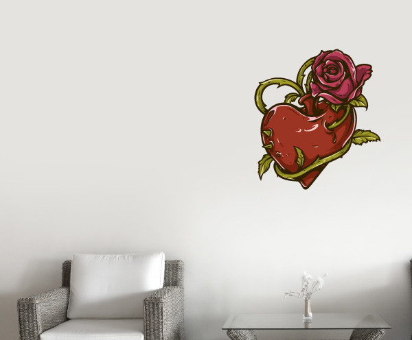 Heart Vinyl Wall Decal HeartUScolor016; 72 in.