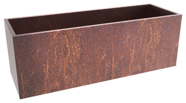 Corten Steel Box Planter Transitional Outdoor Pots And Planters By Mk Design Elements Houzz