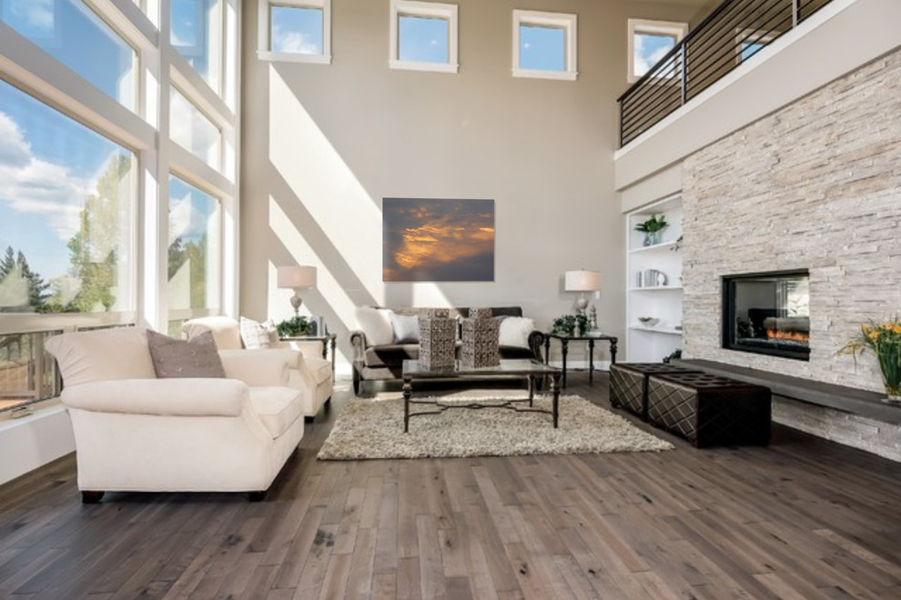 Example of a mountain style home design design in San Diego