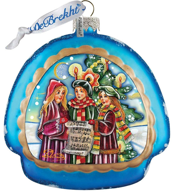 Hand Painted Christmas Carol Rainbow Glass Scenic Ornament ...