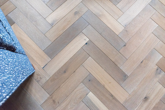 Rustic Herringbone Floor in a Victorian Terrace contemporary