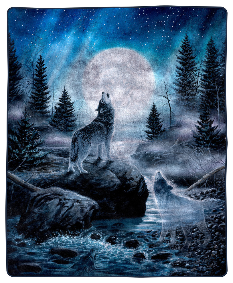 54x54 WOLVES Wolf Howling Winter Snow Tapestry Throw Blanket 