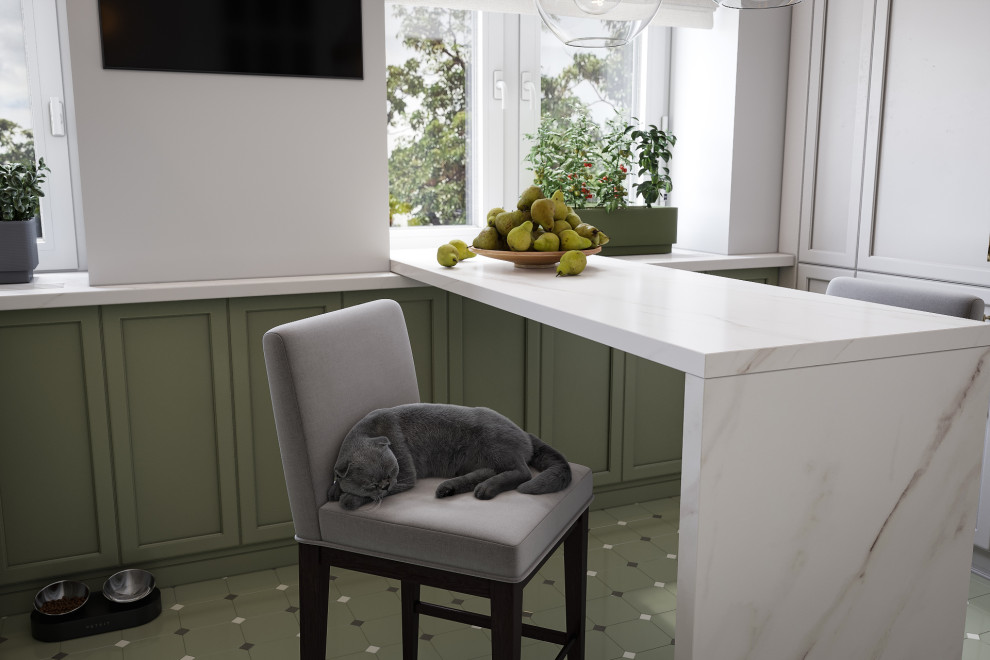 Кухня, вид на полуостров