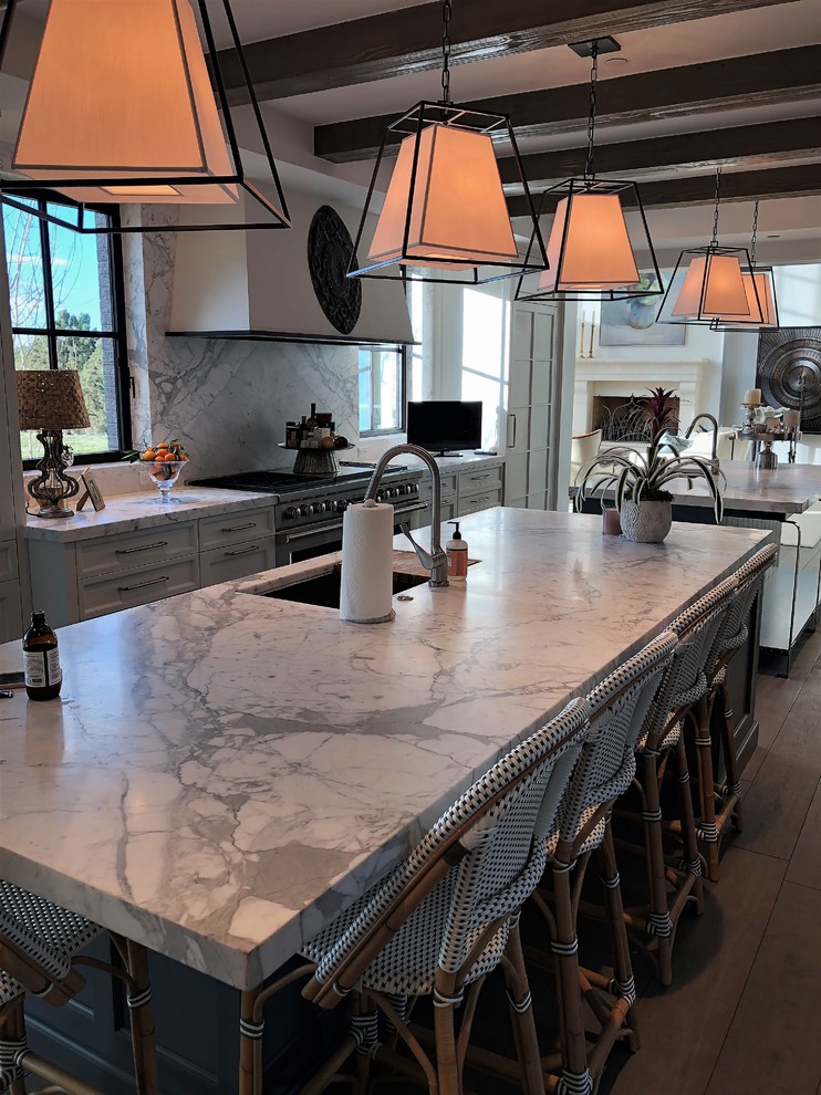 Inspiration for a large transitional home design remodel in Denver