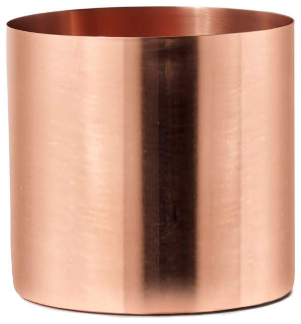 Serene Spaces Living Copper Plated Cylinder Vase, 5"x5"