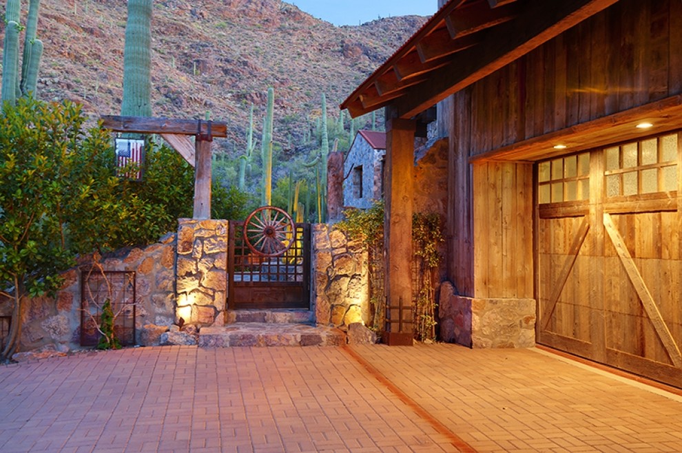 Inspiration for a rustic entryway remodel in Phoenix