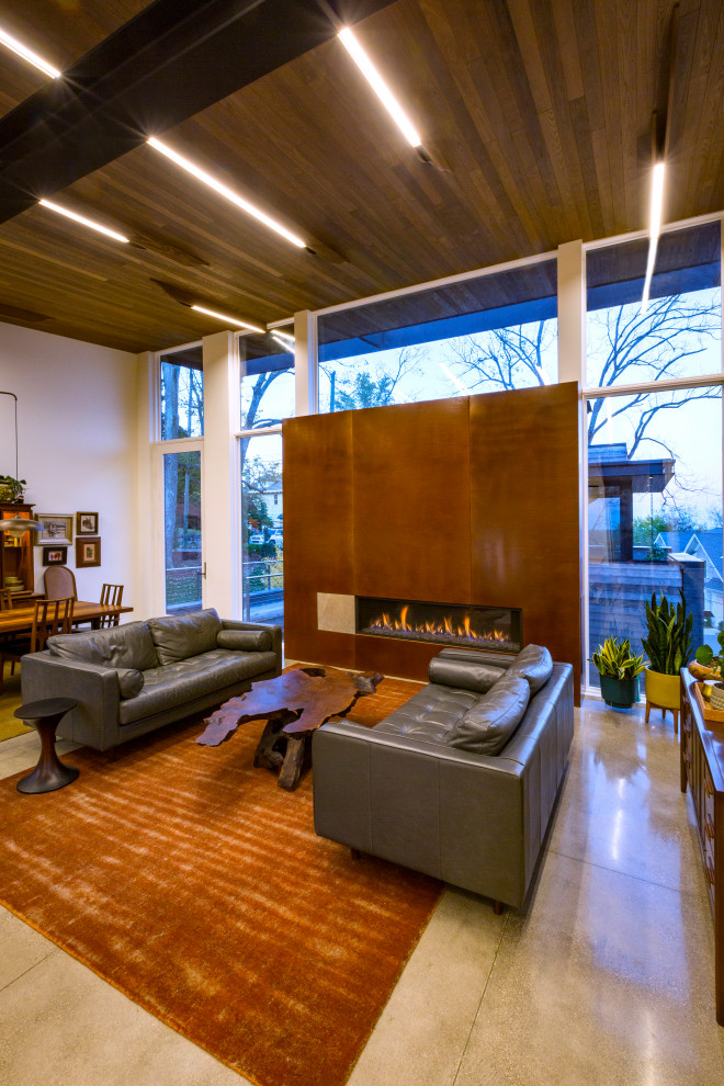 Photo of a contemporary living room in Cincinnati.