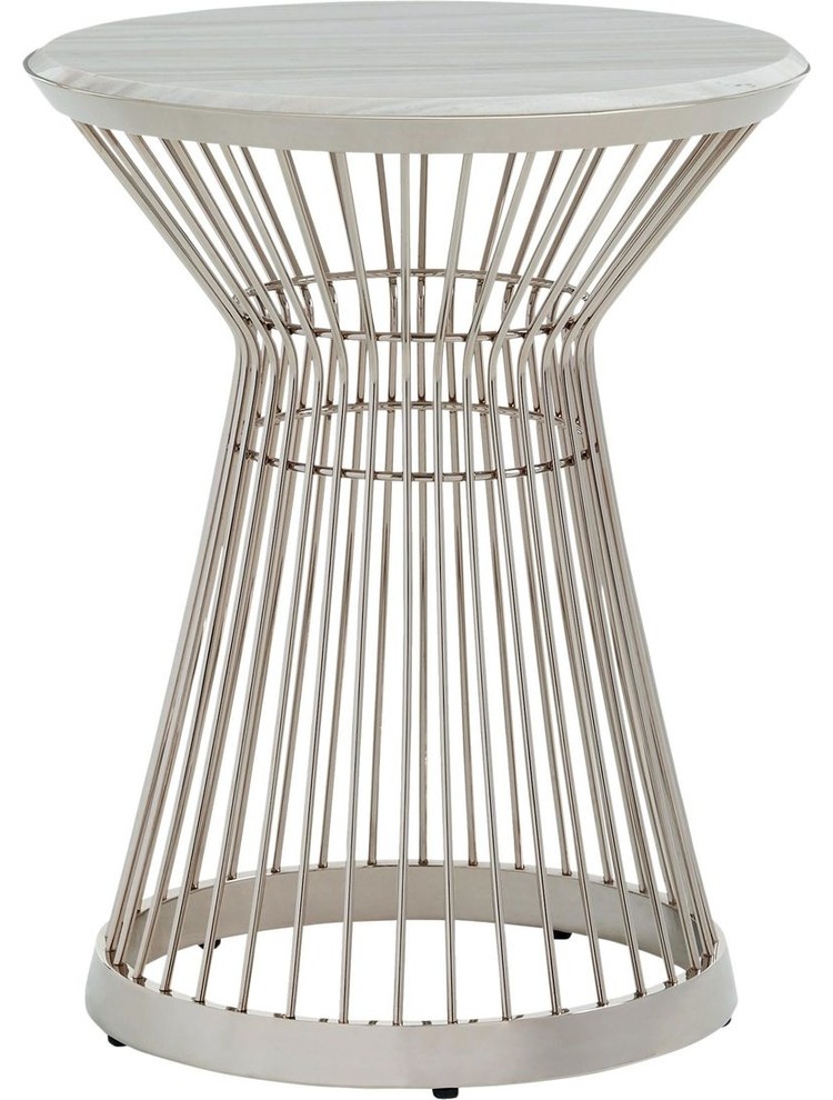 Martini Stainless Accent Table Contemporary Side Tables And End