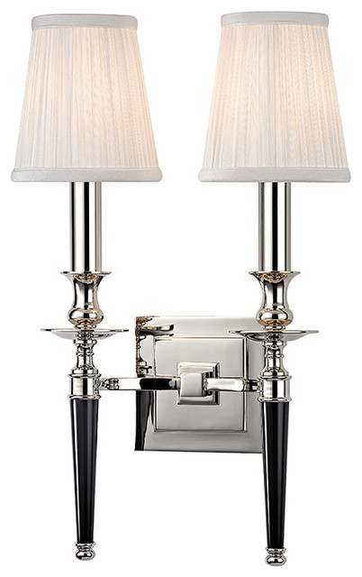 Salina 2 Light Wall Sconce in Polished Nickel