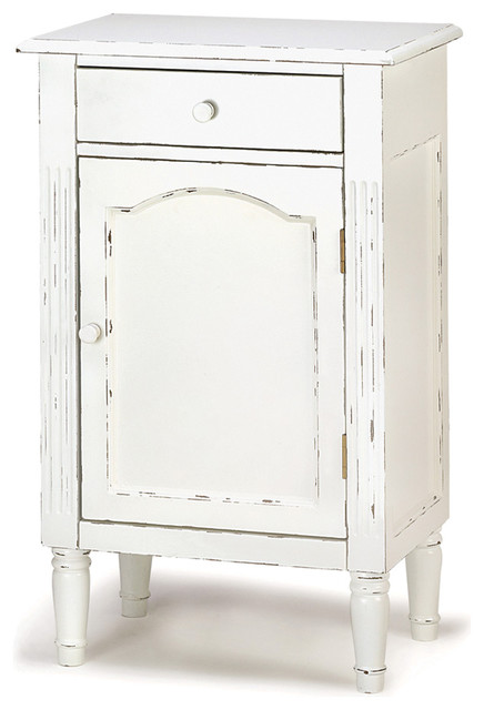 Graceful Antiqued Cabinet, White