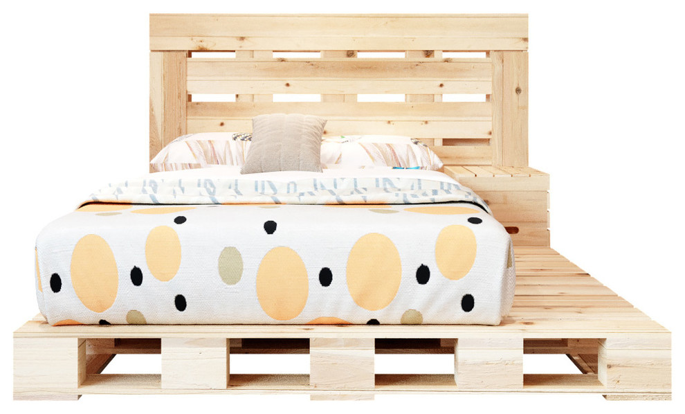 Pallet Bed Platform Frame And Headboard, How To Make A Twin Headboard Out Of Pallets