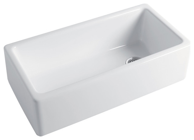 Transolid Porter 36 X18 X10 Farmhouse Super Single Bowl Undermount Sink White