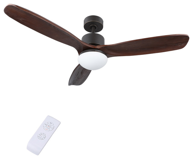 Co Z 52 3 Wood Blades Led Ceiling Fan, Niva 54 Flush Mount Ceiling Fan With Led And Remote Control