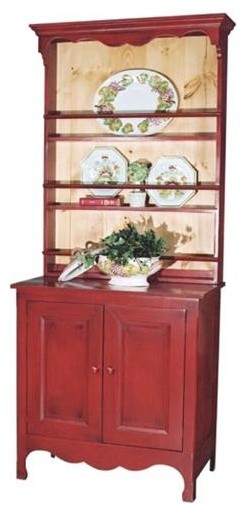 2 Door Cabinet Sideboard With 2-Shelf French Hutch, Wild Blueberry