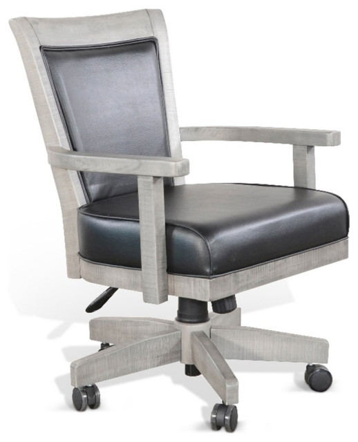 Sunny Designs Wood Game Chairs with Casters and Cushion Seat in Alpine