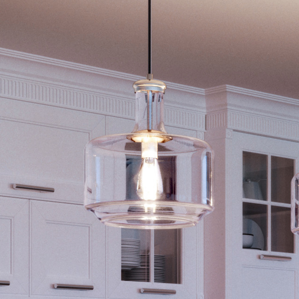 Luxury Industrial Chic Pendant Light, Brushed Nickel, UHP3720