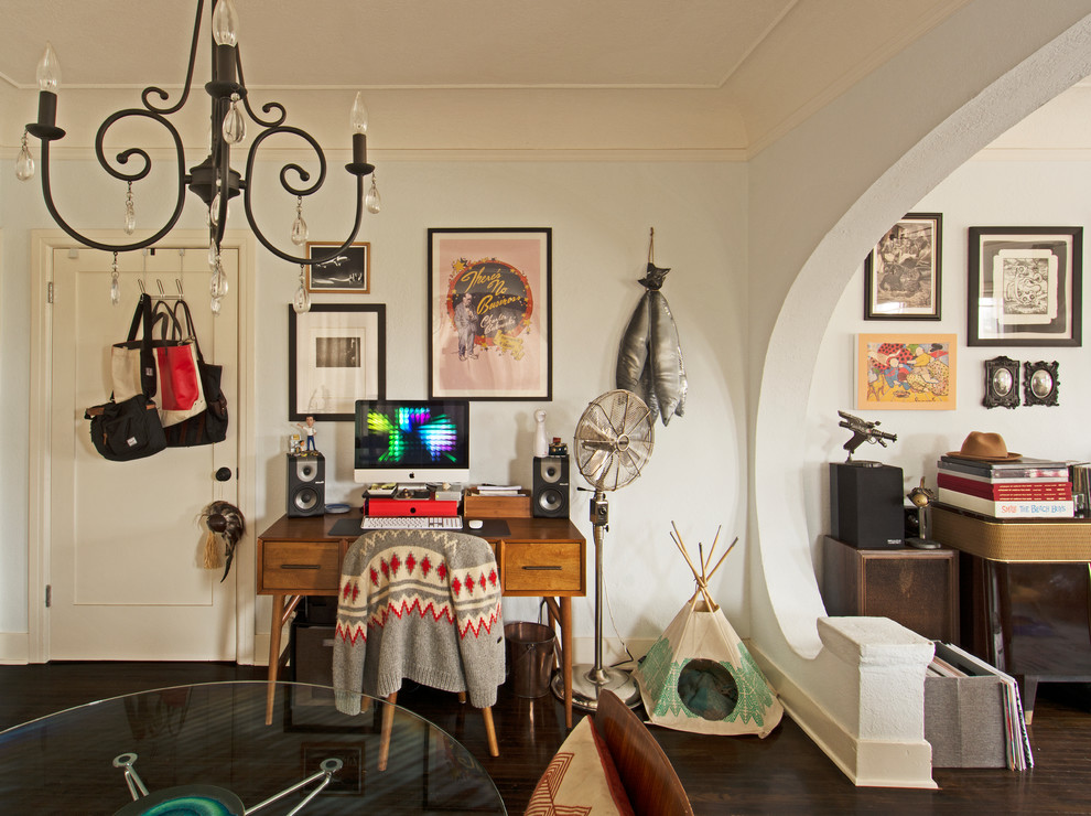 Example of an eclectic home office design in Los Angeles