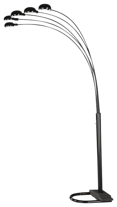 Coaster Contemporary Metal 5-Light Overhead Floor Lamp in Black
