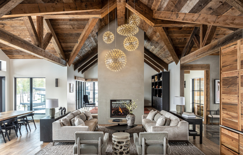 Living room - rustic living room idea in Sacramento